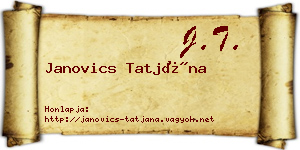Janovics Tatjána névjegykártya